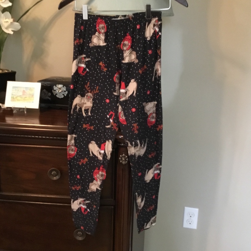 Women's Holiday Print Black Leggings